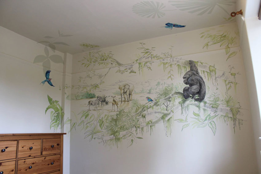 children's animal safari wall mural cheshire